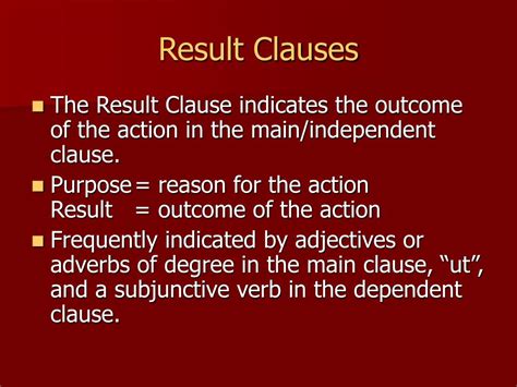 clauses of result|clauses of result examples.